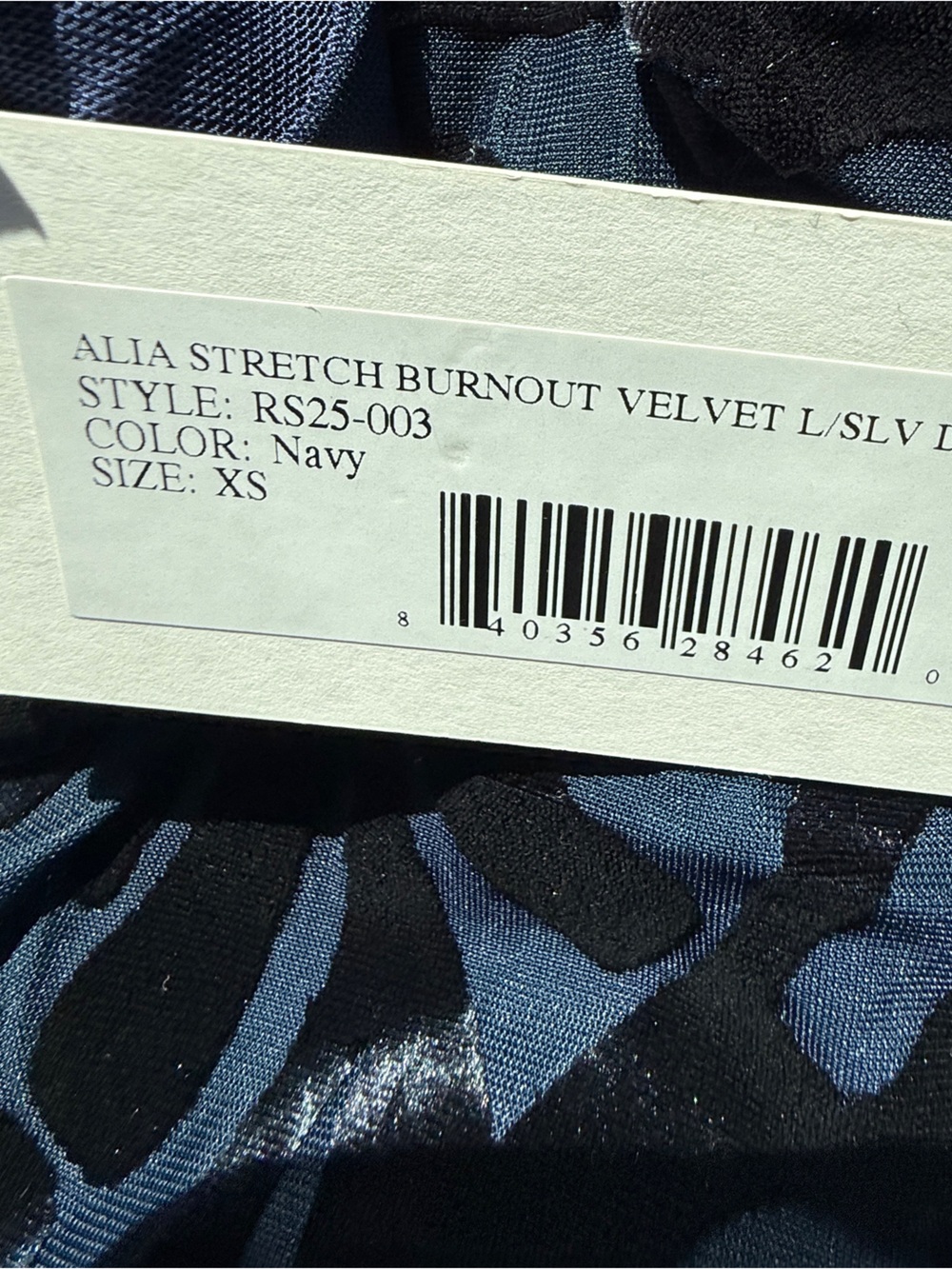 Sea New York Alia Stretch Burnout Velvet Midi Dress Navy Blue Black NWT XS - Picture 11 of 14
